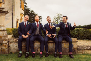 Groomsmen pulling funny faces